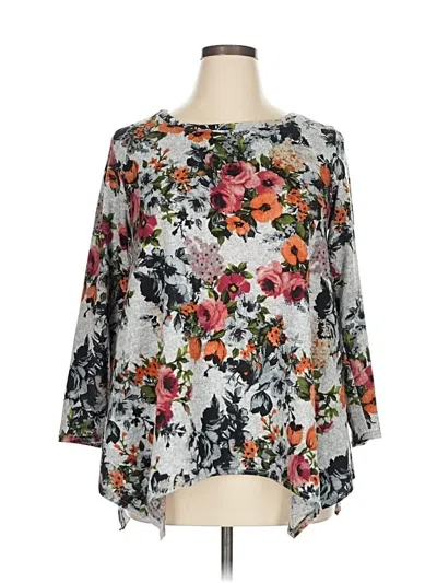 Pre-owned Green Envelope 3/4 Sleeve T-shirt In Gray