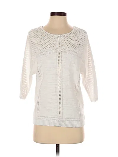 Pre-owned Prana 3/4 Sleeve Top Ivory Boatneck Tops In White