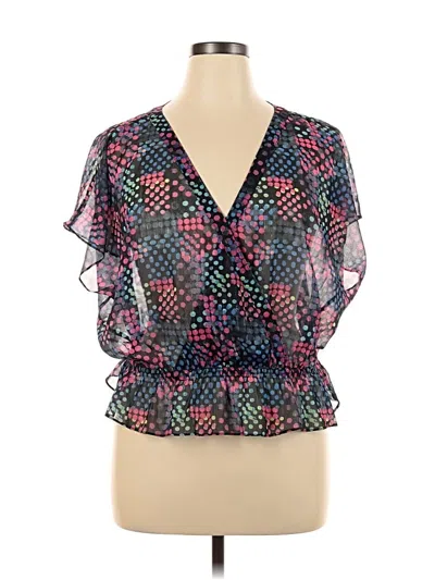 Pre-owned Dkny Jeans Short Sleeve Blouse In Black