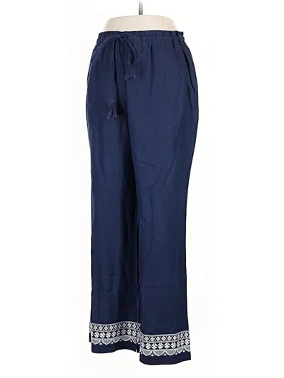 Pre-owned Lands' End Linen Pants In Blue