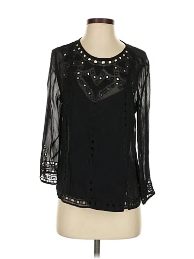 Pre-owned Joie 3/4 Sleeve Blouse In Black