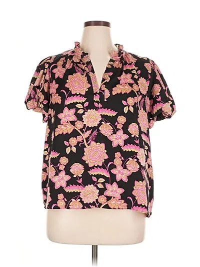 Pre-owned Rose + Olive Short Sleeve Blouse In Pink