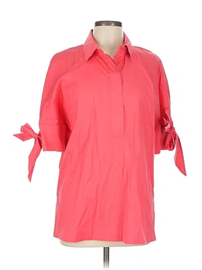 Pre-owned Chico's 3/4 Sleeve Button Down Shirt In Pink