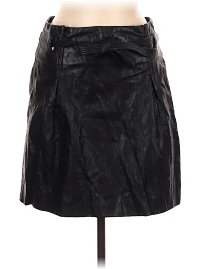 Pre-owned Free People Faux Leather Skirt In Black
