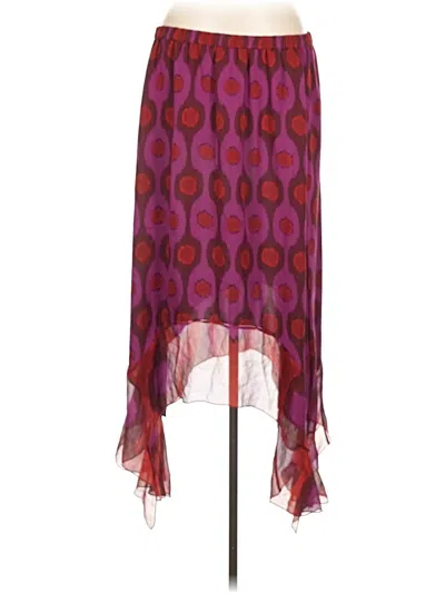 Pre-owned Diane Von Furstenberg Silk Skirt In Purple