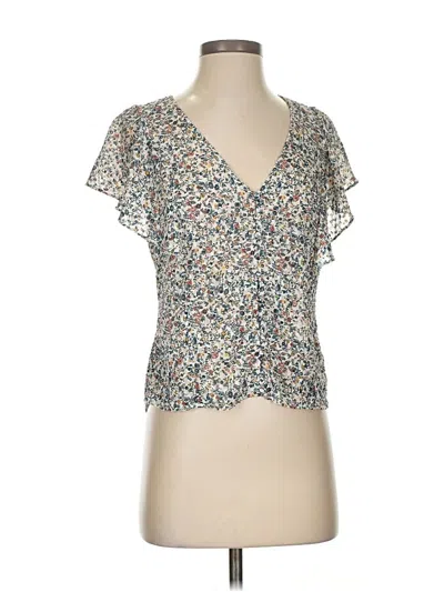 Pre-owned Madewell Short Sleeve Blouse In Gray