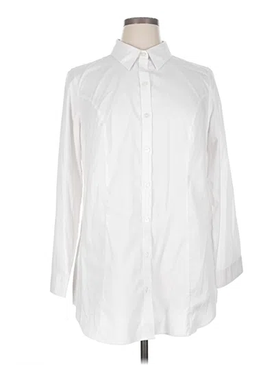 Pre-owned Cj Banks 3/4 Sleeve Button Down Shirt In White