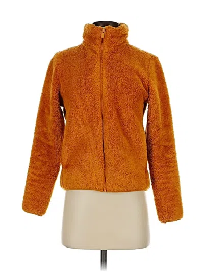 Pre-owned Uniqlo Faux Fur Jacket In Orange