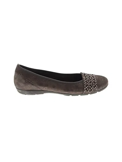 Pre-owned Gabor Flats In Brown