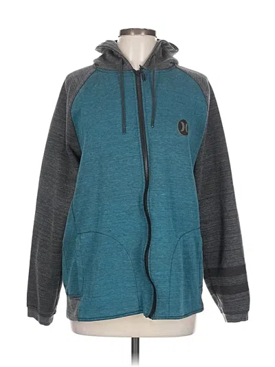 Pre-owned Hurley Zip Up Hoodie In Gray