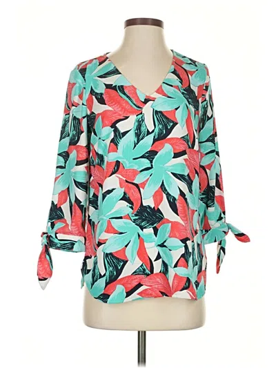 Pre-owned Talbots 3/4 Sleeve Blouse In Blue