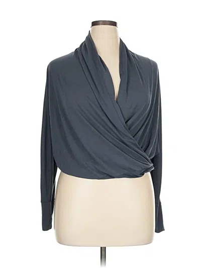 Pre-owned Veronica M Long Sleeve Blouse In Gray
