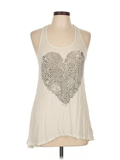 Pre-owned Lauren Moshi Tank Top Ivory Halter Neckline Tops In White