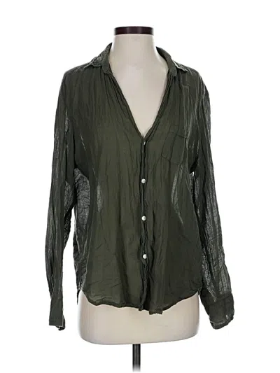 Pre-owned Frank & Eileen Long Sleeve Blouse In Green