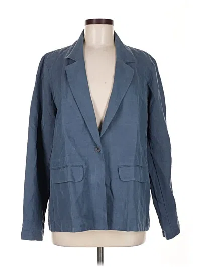 Pre-owned Eileen Fisher Blazer Jacket In Blue