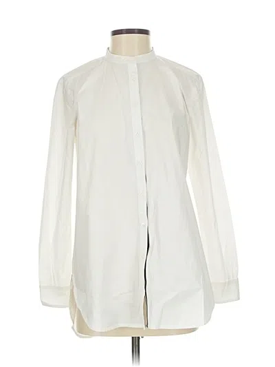 Pre-owned Ann Taylor Long Sleeve Blouse In White