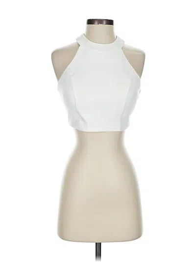 Pre-owned Leon & Harper Sleeveless Top White Halter Neckline Tops