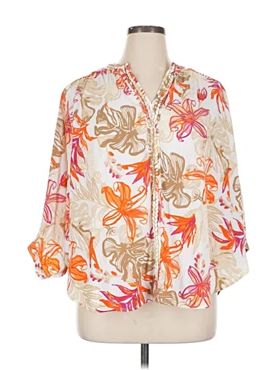 Pre-owned Chico's 3/4 Sleeve Blouse In White