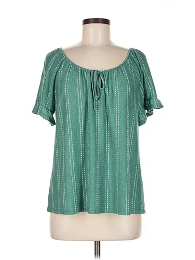 Pre-owned W5 Short Sleeve Blouse In Green