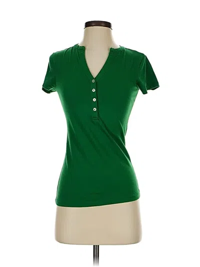 Pre-owned Victoria's Secret Short Sleeve Top Green Keyhole Neckline Tops