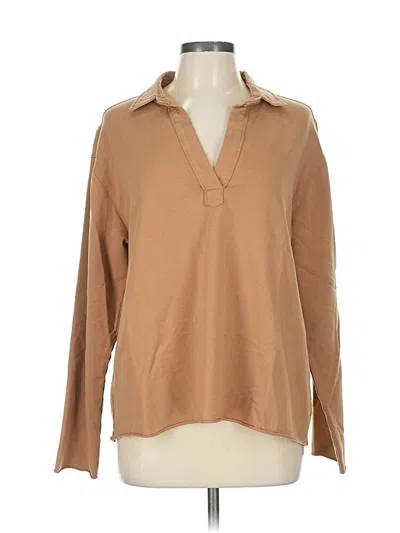 Pre-owned Dylan Long Sleeve Polo Shirt In Brown