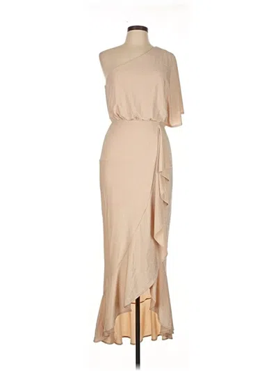 Pre-owned Main Strip Cocktail Dress In Brown