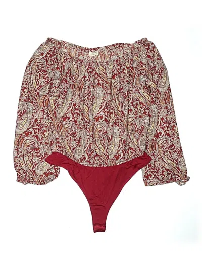 Pre-owned Kori America 3/4 Sleeve Blouse In Burgundy