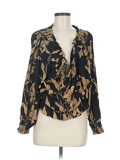 Ralph Lauren Long Sleeve Blouse In Burgundy