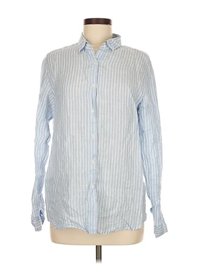 Pre-owned Uniqlo Long Sleeve Button Down Shirt In Blue