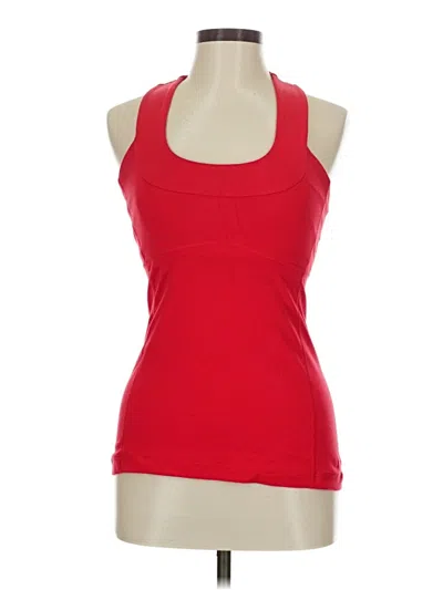 Pre-owned Lululemon Athletica Tank Top Red Halter Neckline Tops