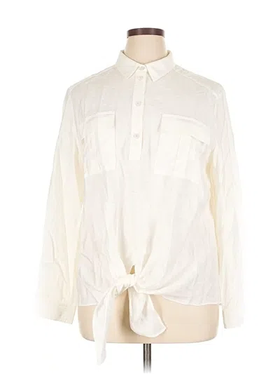 Pre-owned Chico's Long Sleeve Blouse In White