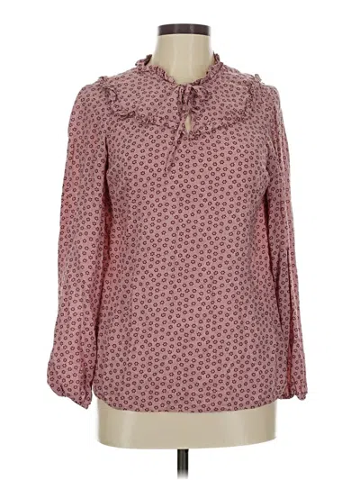 Pre-owned Boden Long Sleeve Blouse In Burgundy