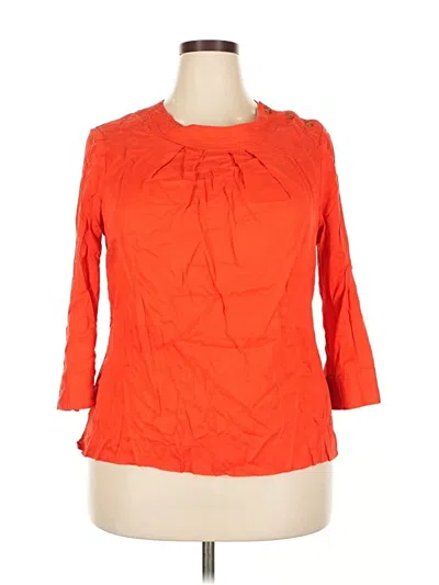 Pre-owned Talbots 3/4 Sleeve Blouse In Orange