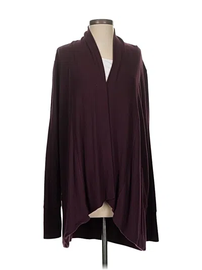 Pre-owned Athleta Cardigan Sweater In Burgundy