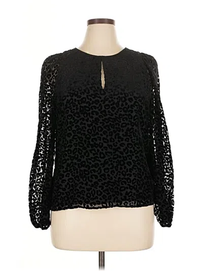 Pre-owned Banana Republic Long Sleeve Blouse In Black