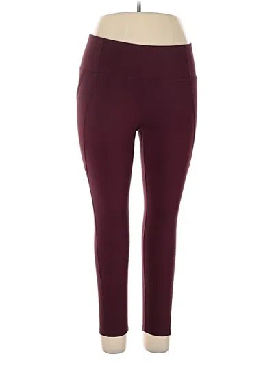 Pre-owned Apana Active Pants In Burgundy