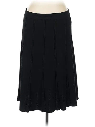 Pre-owned Eileen Fisher Wool Skirt In Black