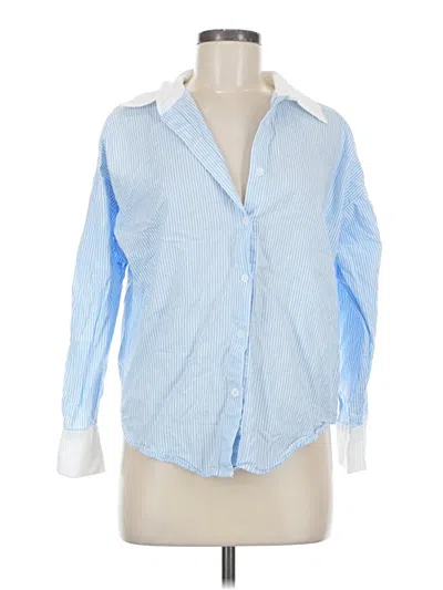 Pre-owned Lucca Long Sleeve Blouse In Blue