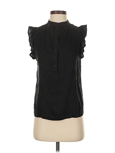 Pre-owned Bella Dahl Sleeveless Button Down Shirt In Black