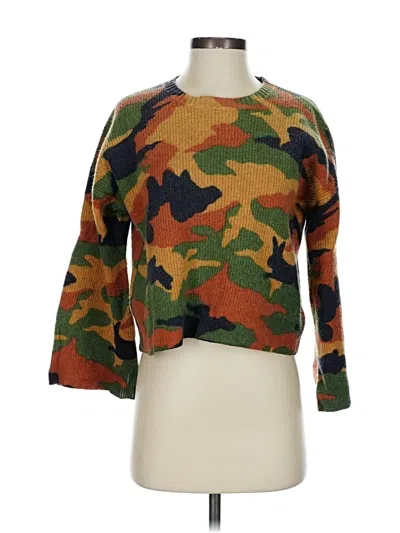 Pre-owned Madewell Wool Pullover Sweater In Green