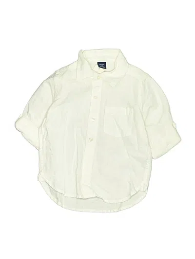 Pre-owned Baby Gap Kids' Short Sleeve Button Down Shirt In White