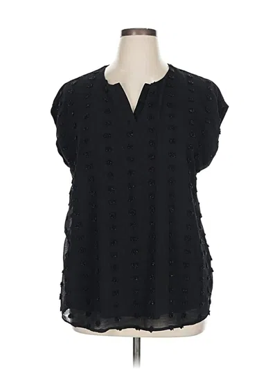 Pre-owned Papermoon Short Sleeve Blouse In Black