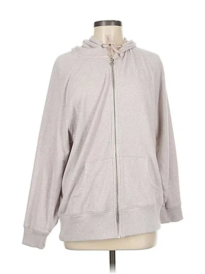 Pre-owned Victoria's Secret Zip Up Hoodie In Gray