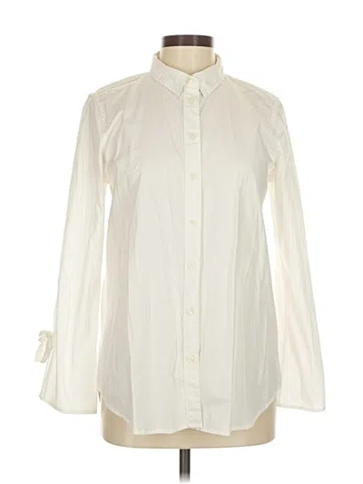 Pre-owned Banana Republic Factory Store Long Sleeve Button Down Shirt In White