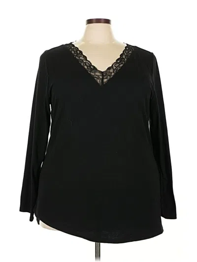 Pre-owned Torrid Long Sleeve Blouse In Black