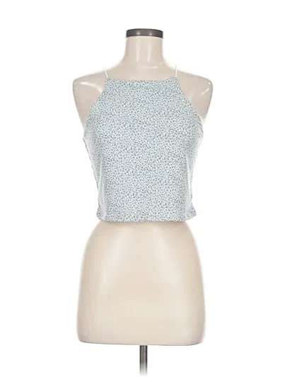 Pre-owned Gaze Tank Top Silver Halter Neckline Tops
