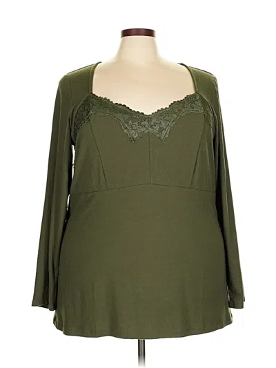 Torrid 3/4 Sleeve Blouse In Green