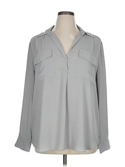 Pre-owned Ann Taylor Long Sleeve Blouse In Gray