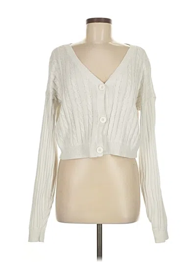 Pre-owned Hollister Cardigan Sweater In White