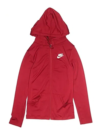 Pre-owned Nike Kids' Zip Up Hoodie In Red